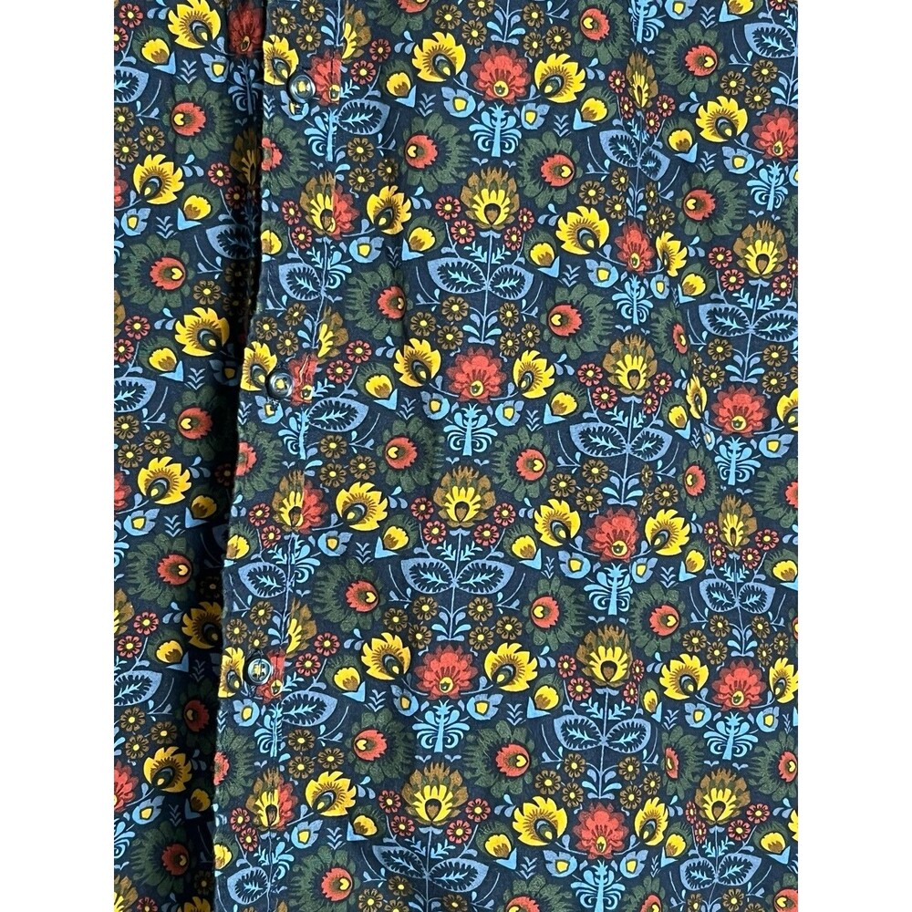 Porter & Ash Adult X Large Navy Floral Button Up Long Sleeve Beach Spring - Picture 4 of 11